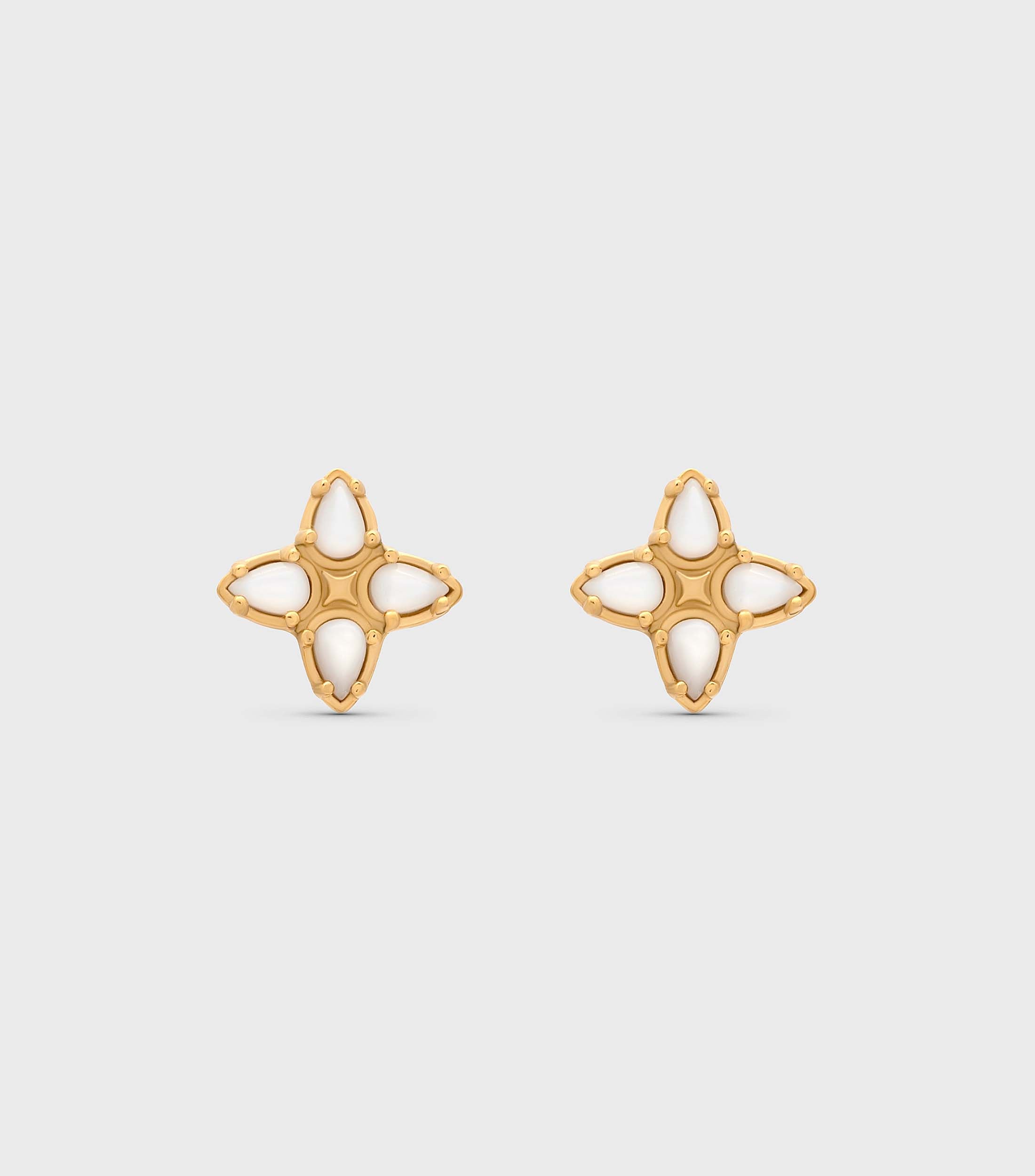 Stella Stud Earrings in Mother of Pearl