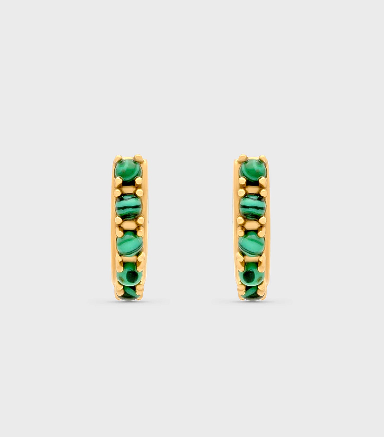 Malachite Huggie Earrings