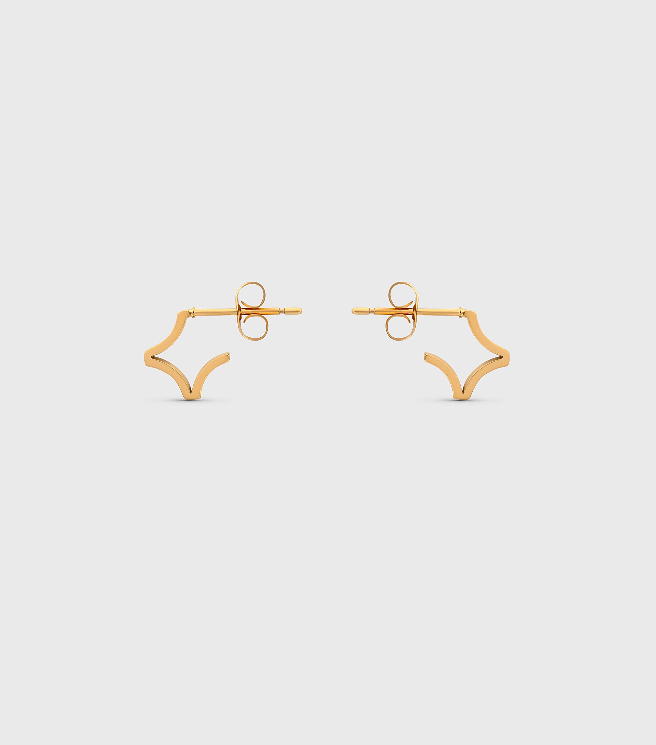 Se-Luna Star Petite Hoop Earring in Gold