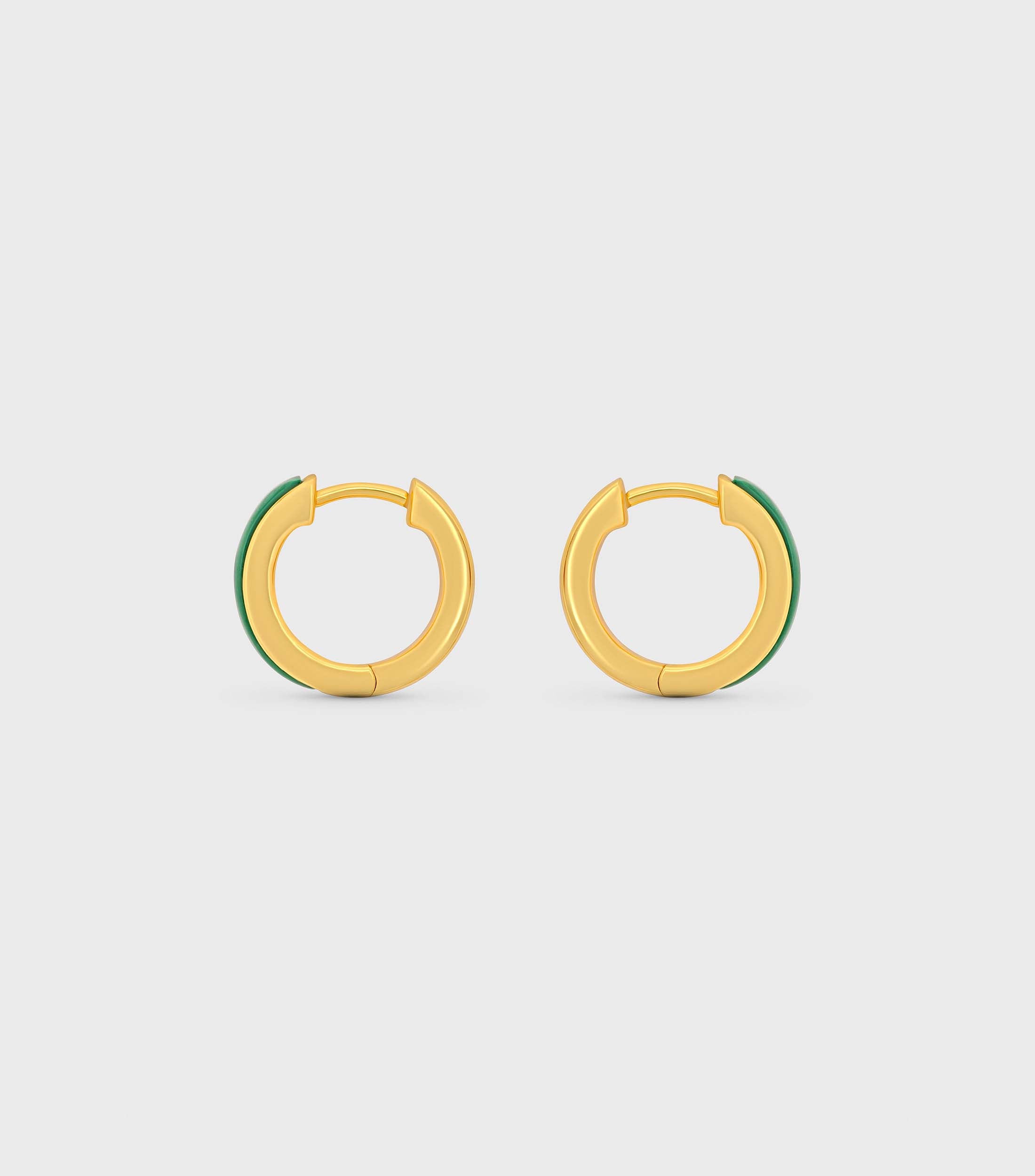 Malachite Hoop Earrings