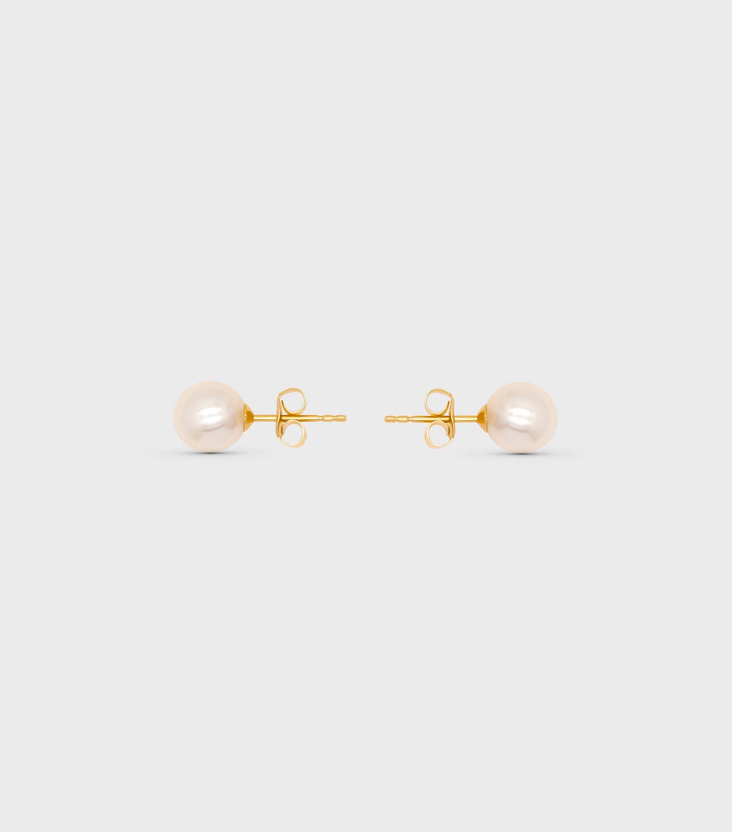 18k Solid Gold Fine Classic Pearl Earrings