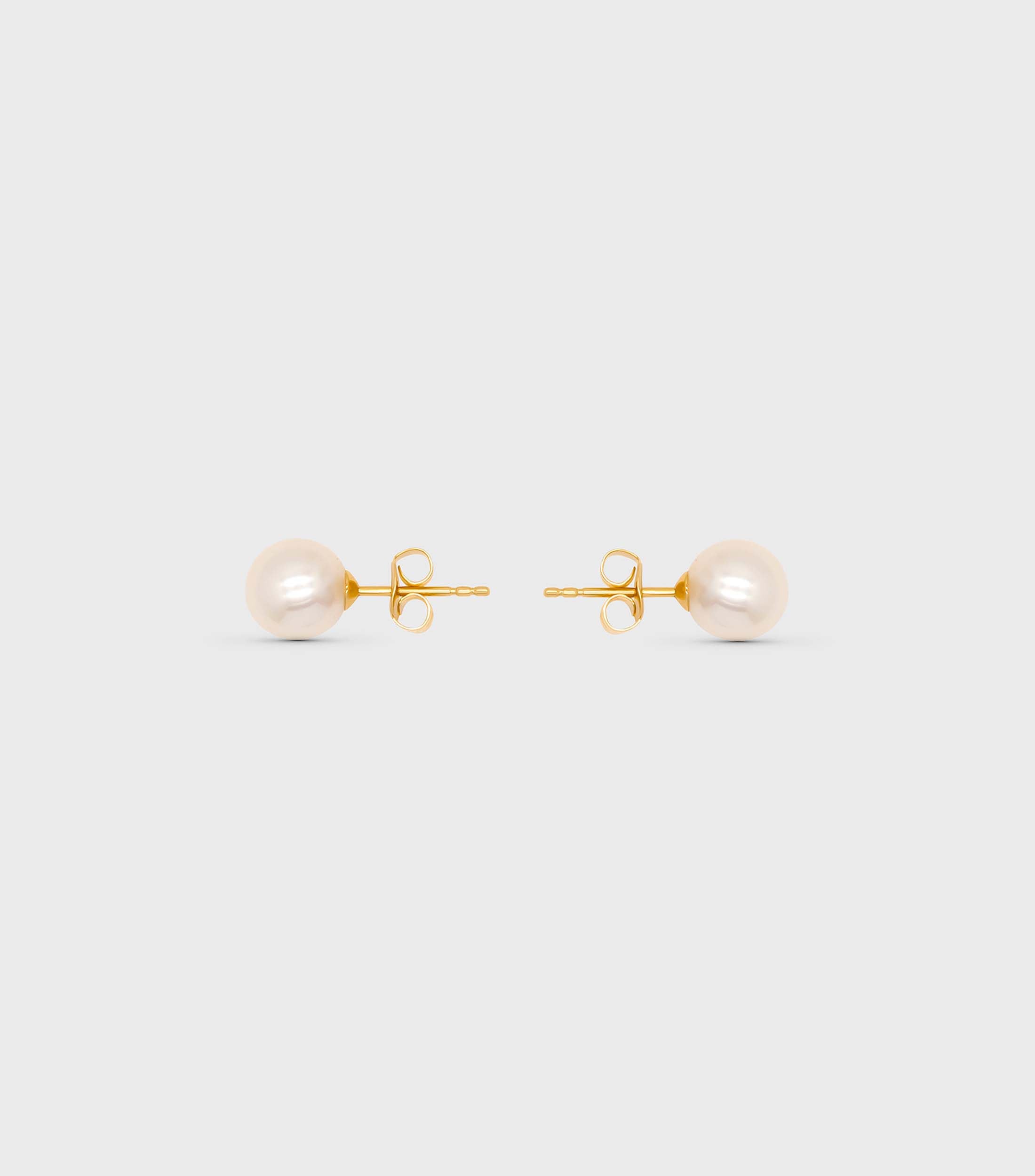 18k Solid Gold Fine Classic Pearl Earrings