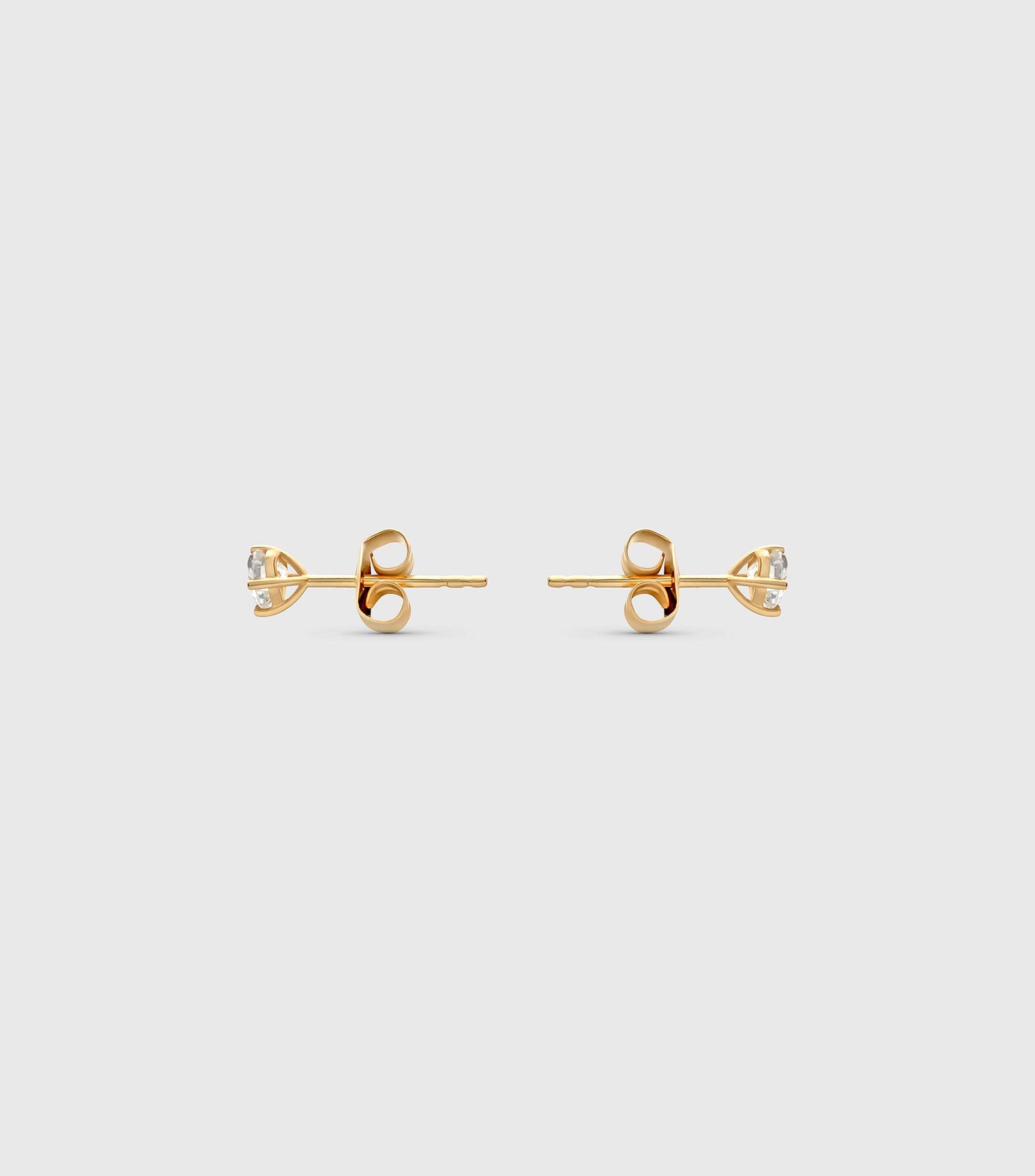 18K Solid Gold Heart Shaped Diamond Earrings