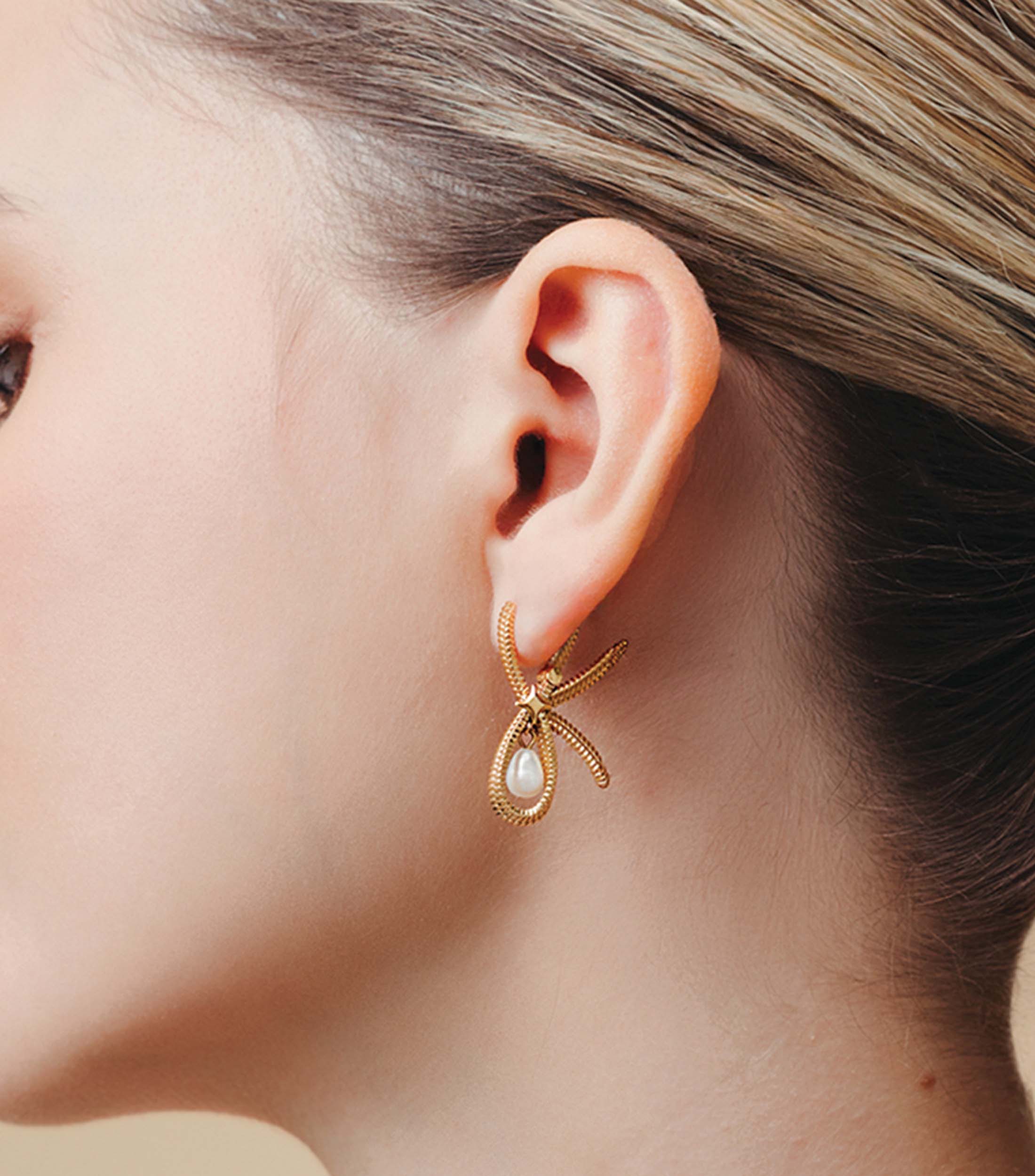Bow Hoop Earrings