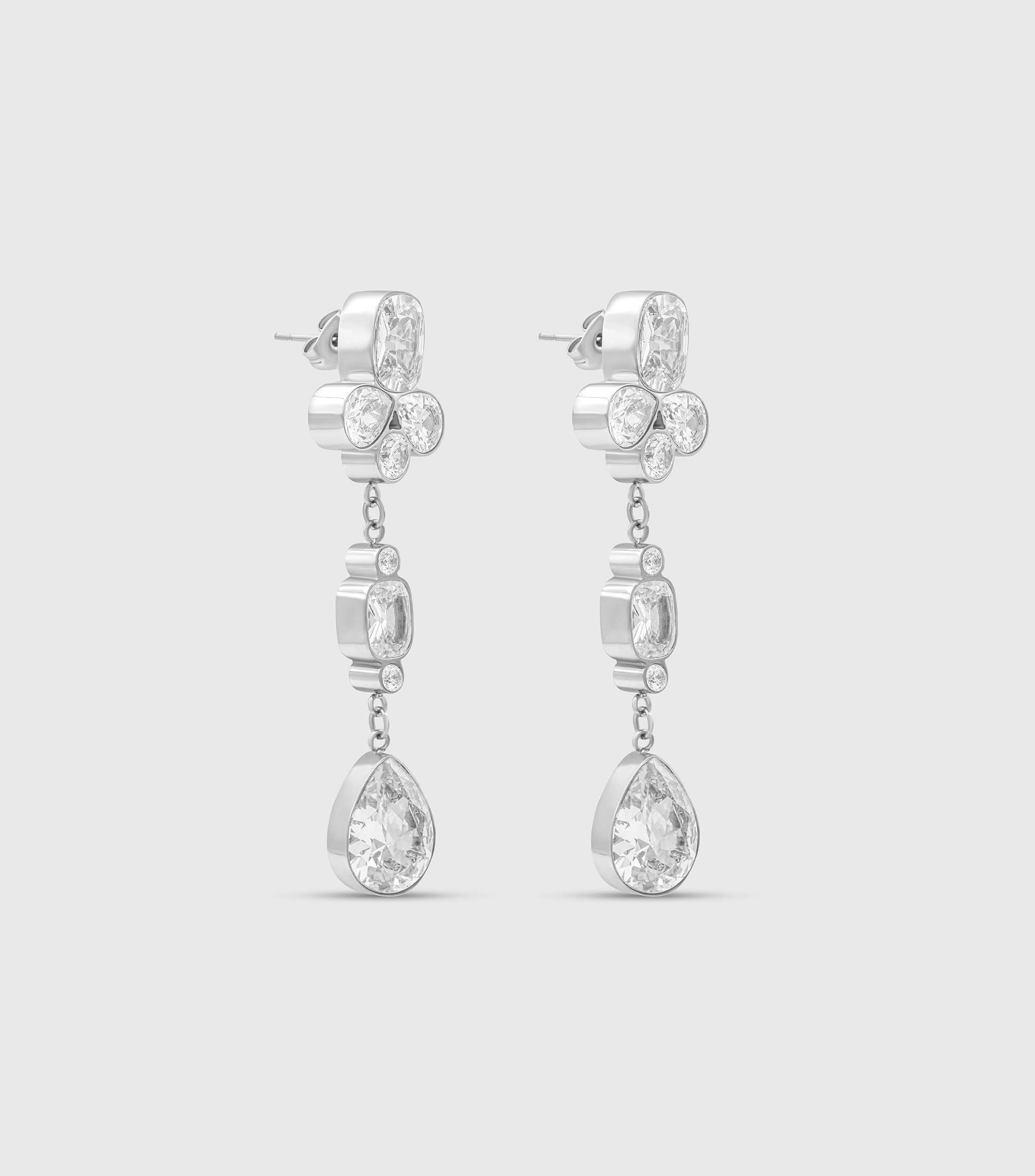 Chandelier Earrings in Clear Zirconias