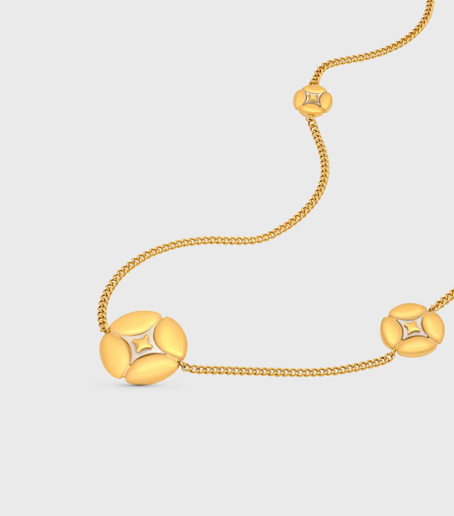 Pillow 5 Pendant Long Necklace in Mother of Pearl