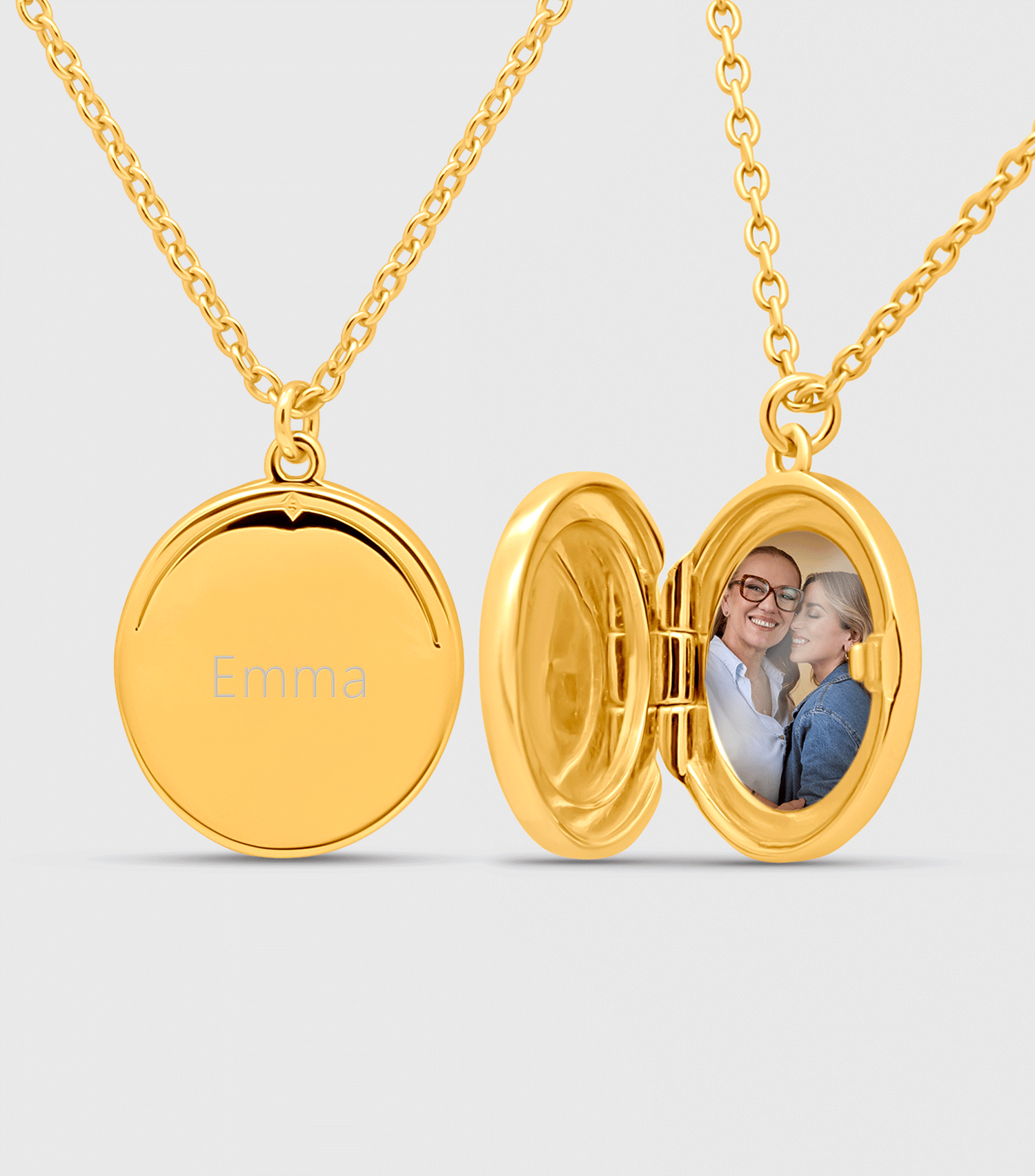 Script & Engraving Oval Locket in Vermeil