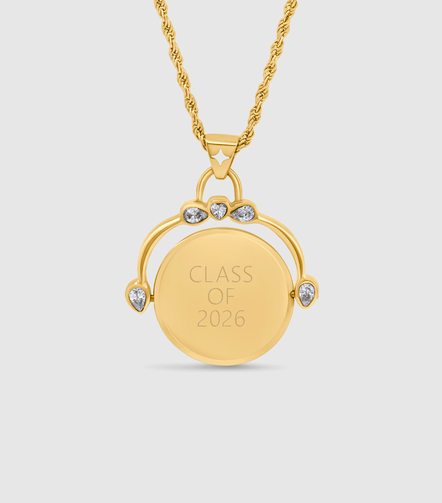 Twist Pendant Engraving Necklace
