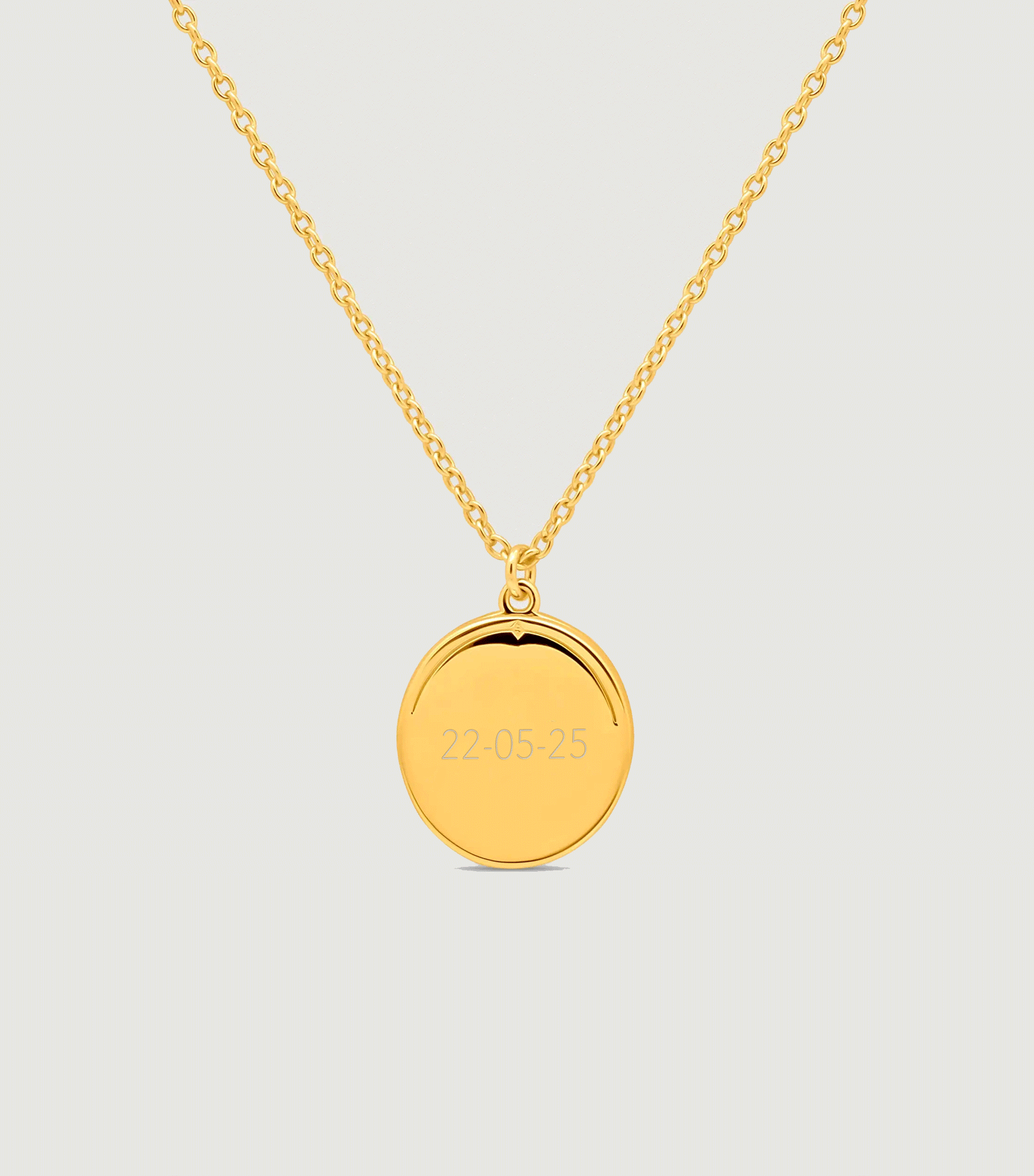 Blessed Engraving Oval Locket in Vermeil