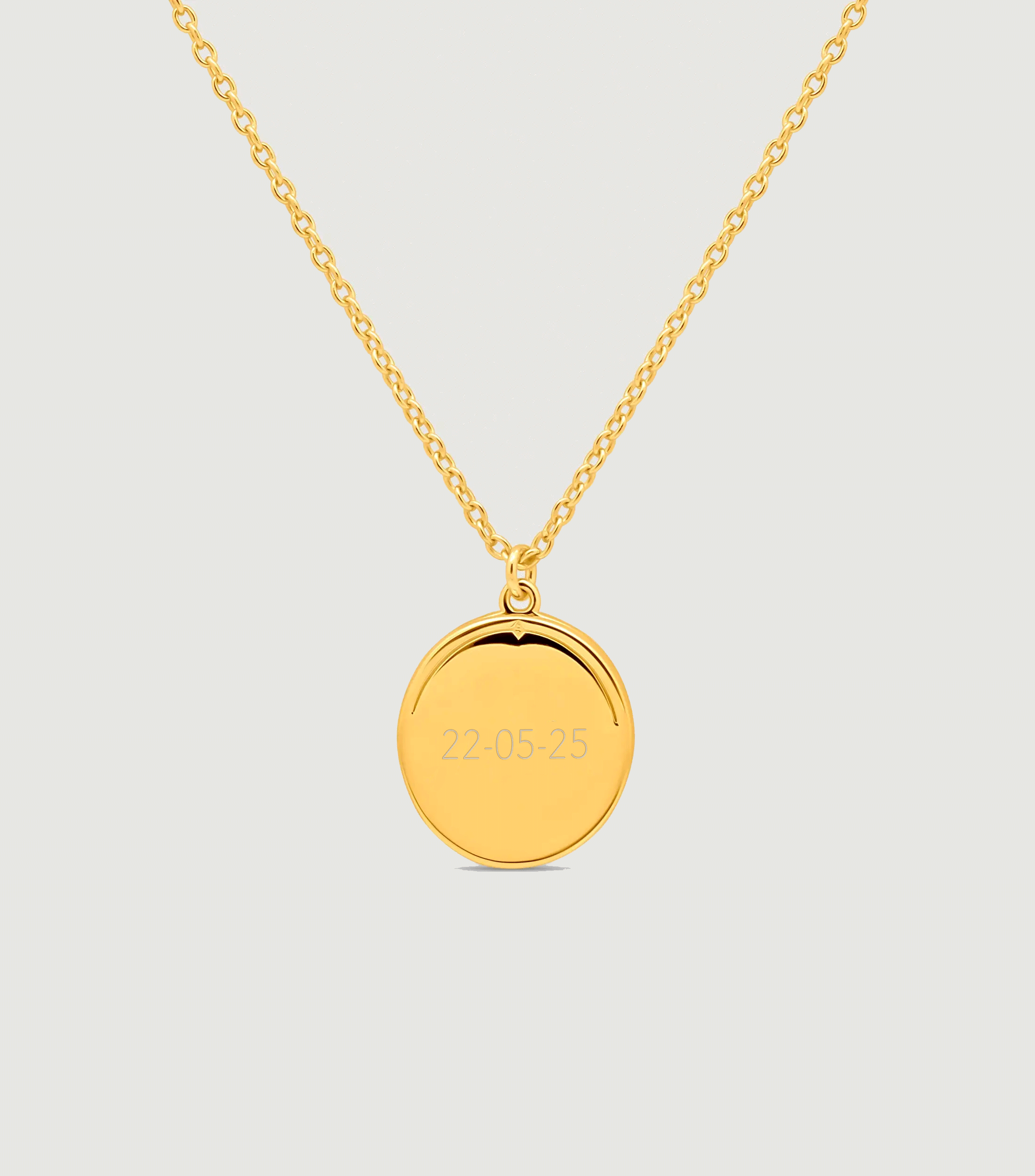 Blessed Engraving Oval Locket in Vermeil