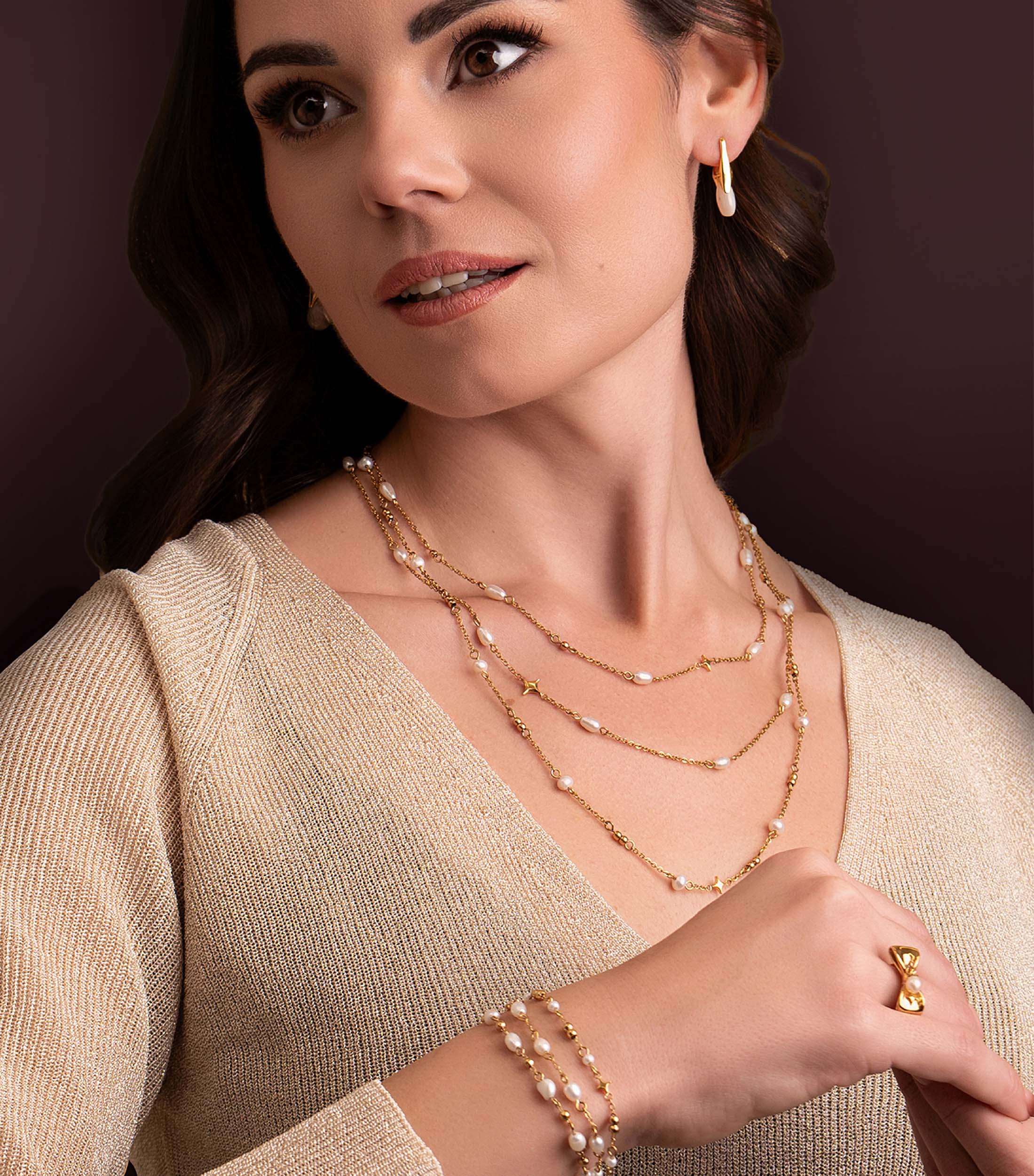 Lunar Drip Triple Necklace