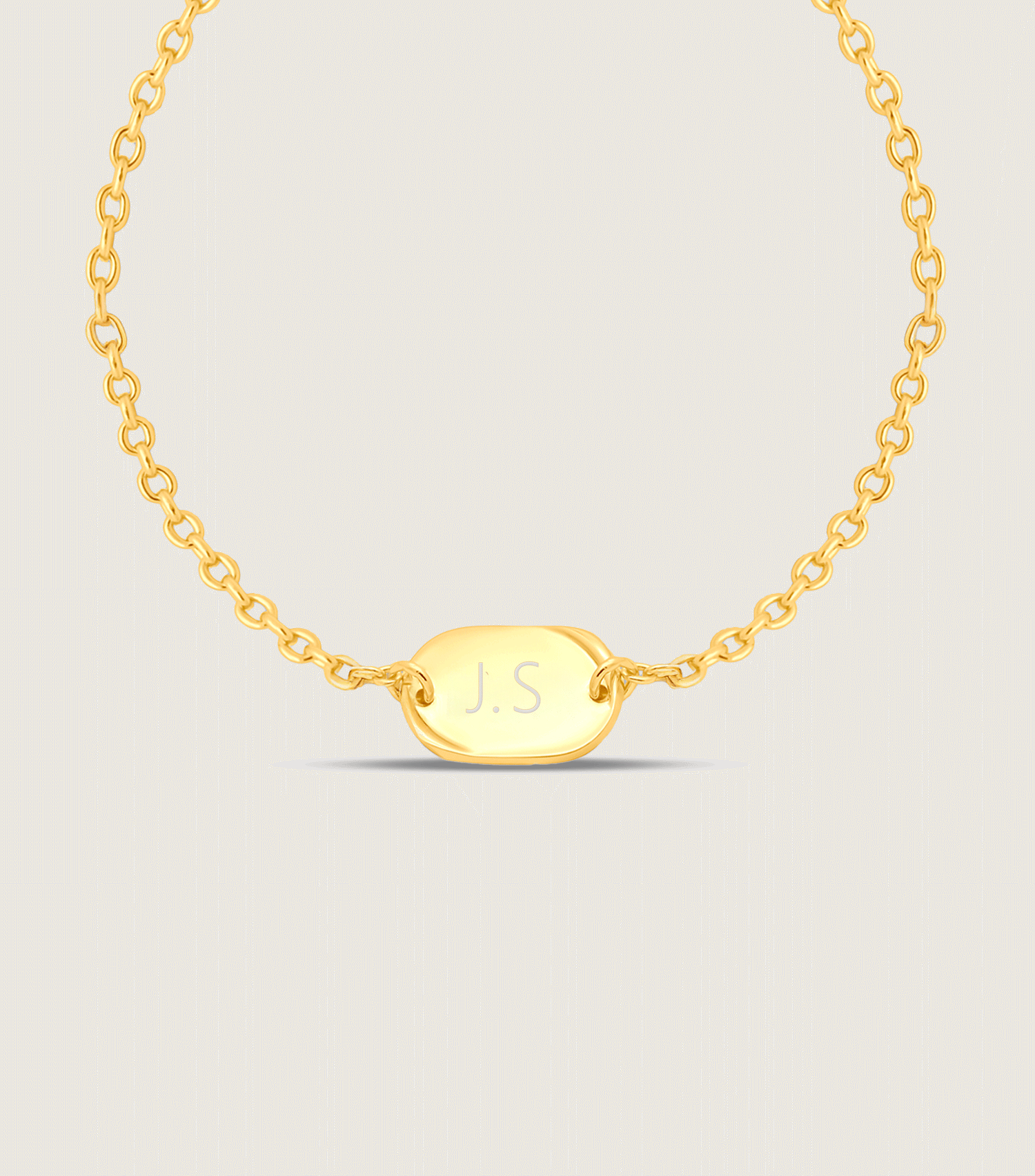 Vermeil Script Engraving Pendant Bracelet