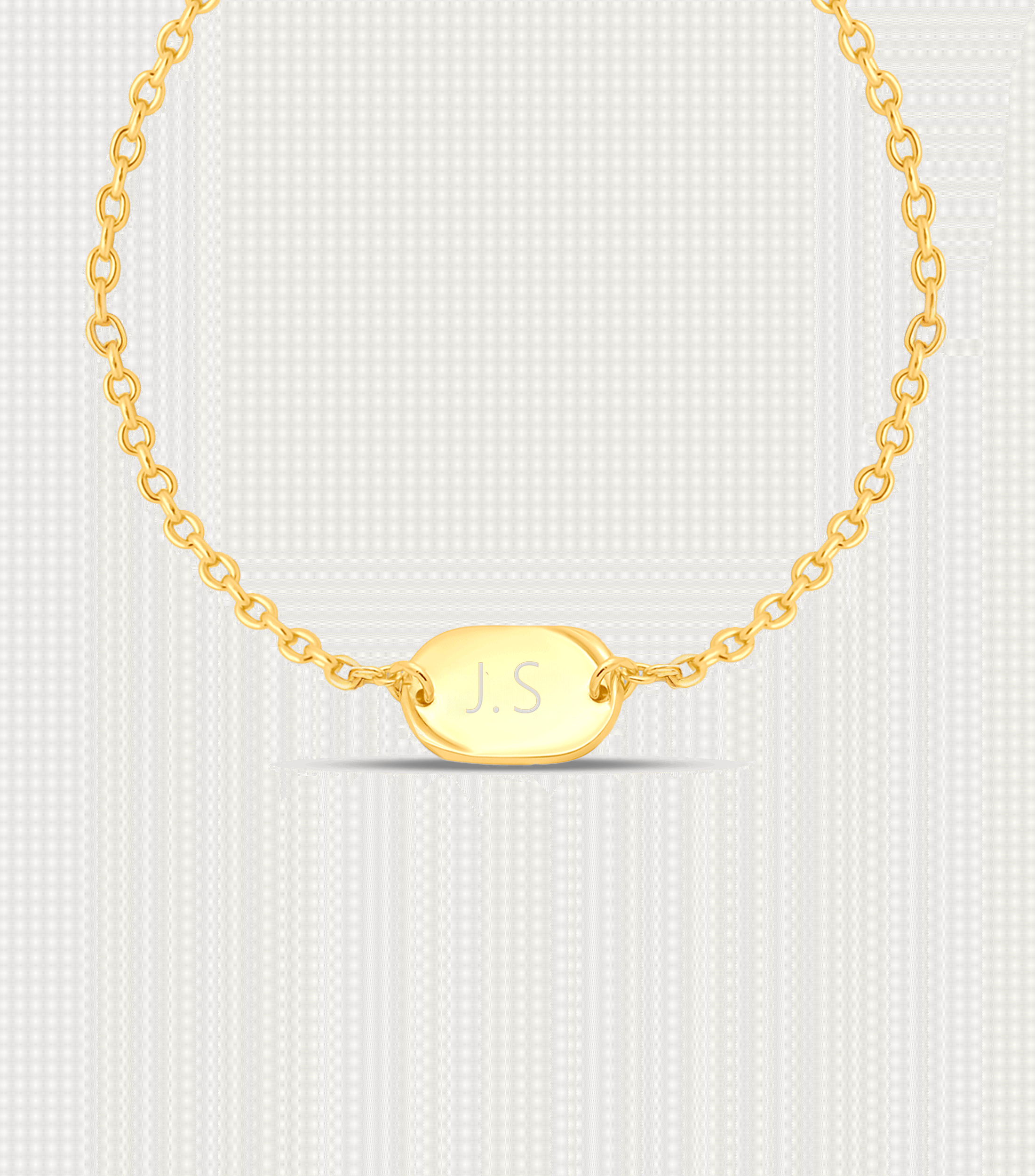 Vermeil Script Engraving Pendant Bracelet
