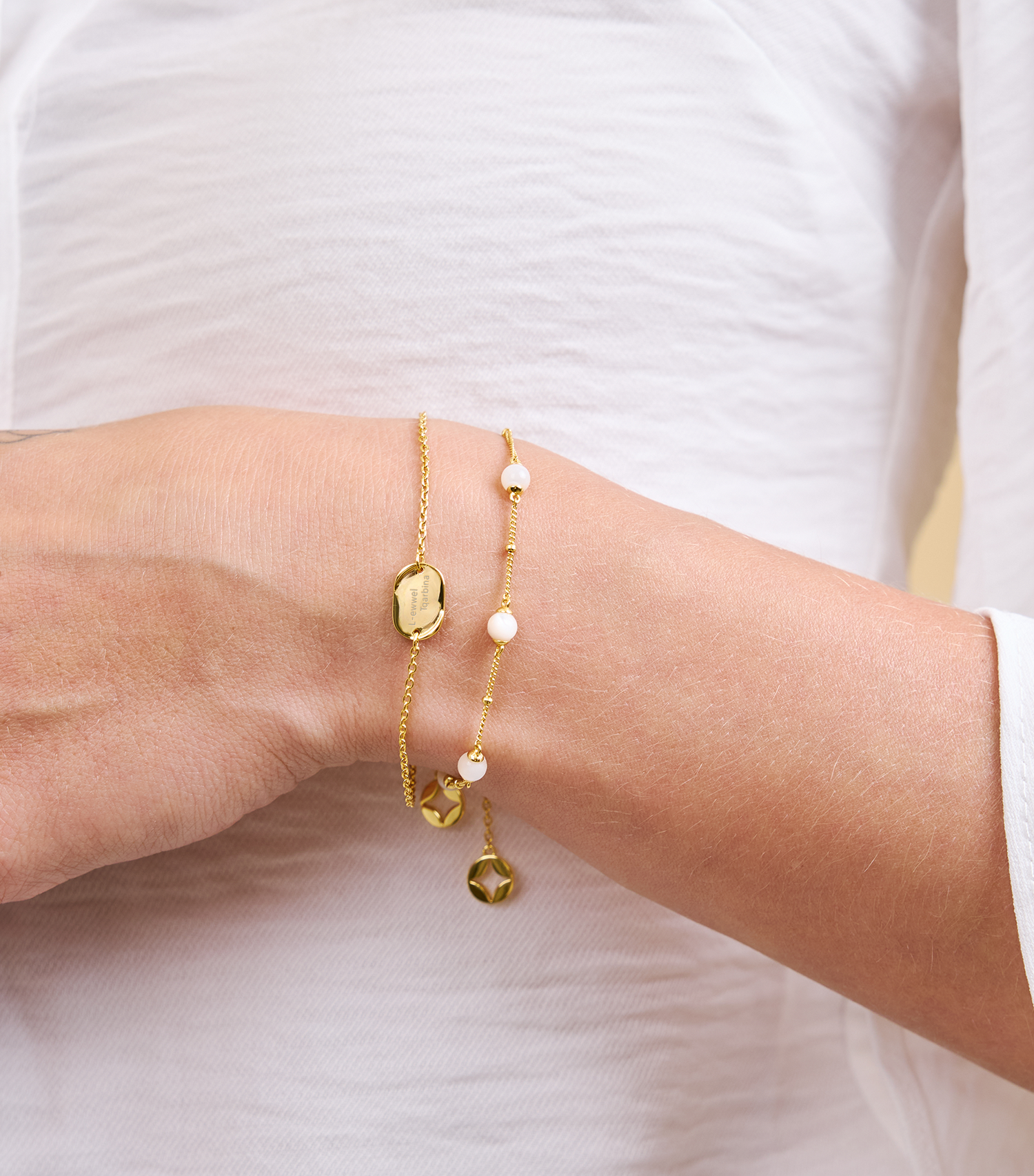 Vermeil Blessed Engraving Pendant Bracelet