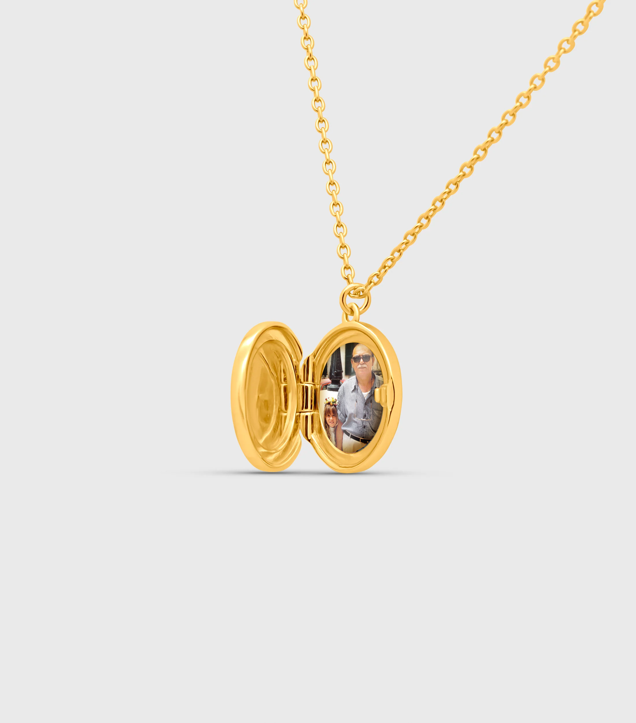 Blessed Engraving Oval Locket in Vermeil