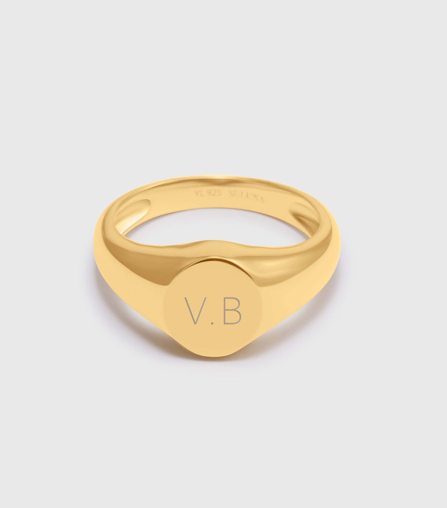 Vermeil Engraving & Script Signet Ring Menswear