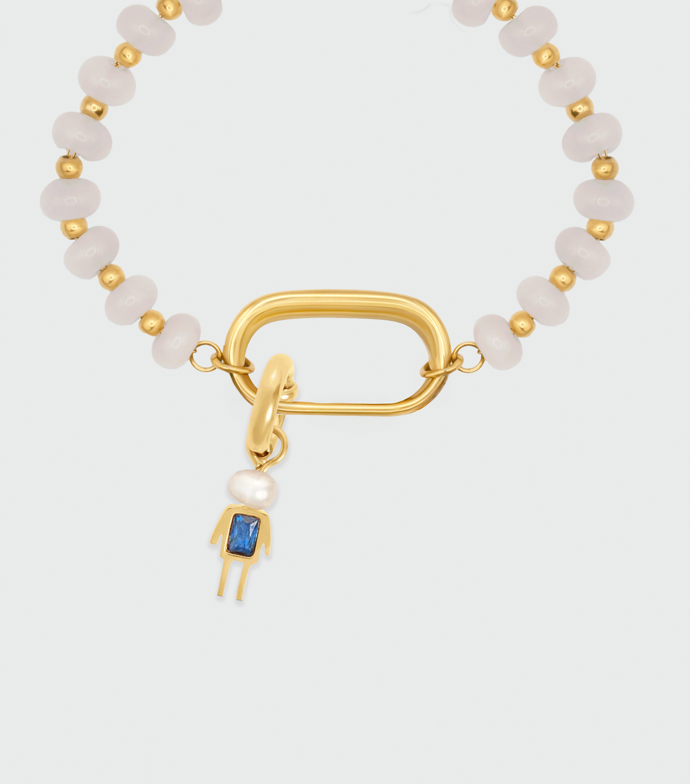 White Beaded Charm Bracelet Gift Set