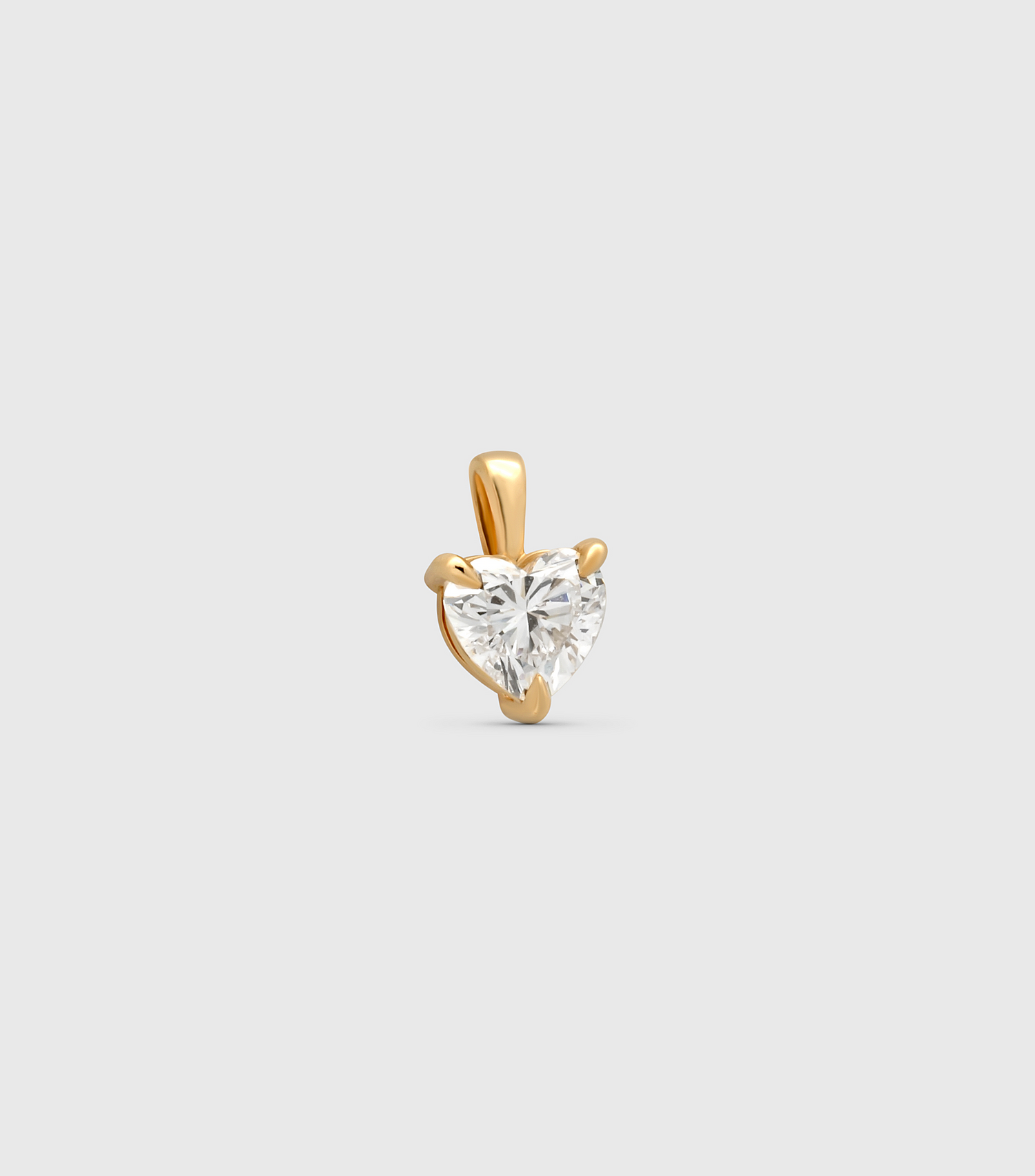 18K Solid Gold Lab Grown Diamond Shaped Heart Pendant