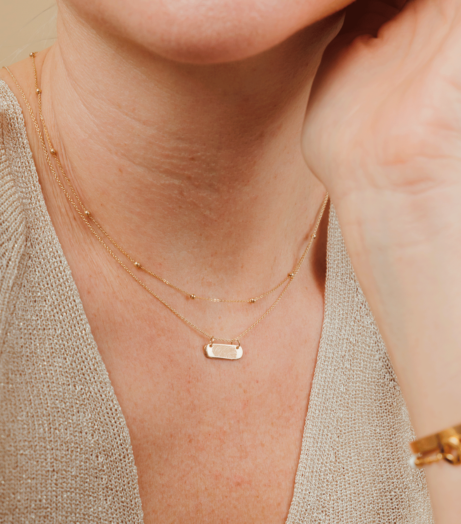 9K Solid Gold Engraving Bar Charm