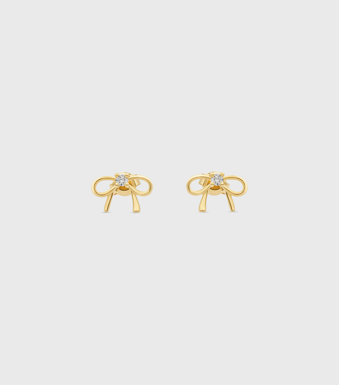 9K Bow Earrings with Lab Grown Diamonds