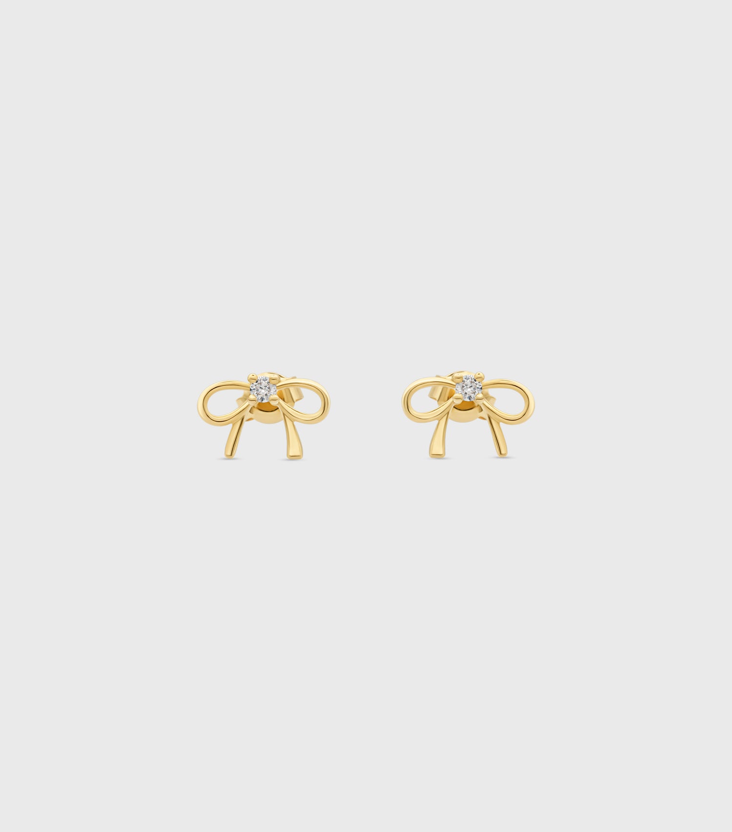 9K Bow Earrings with Lab Grown Diamonds