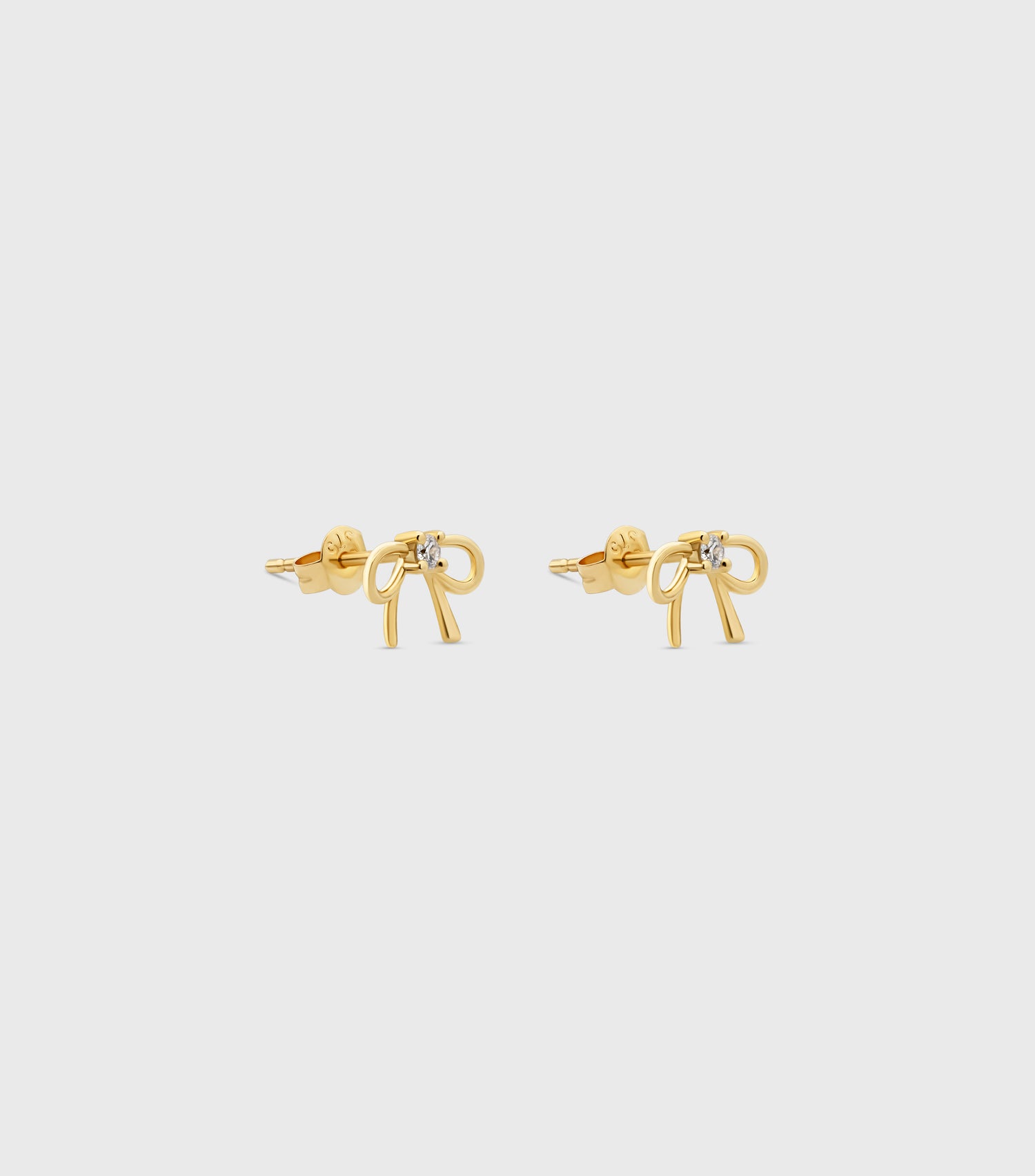 9K Bow Earrings with Lab Grown Diamonds