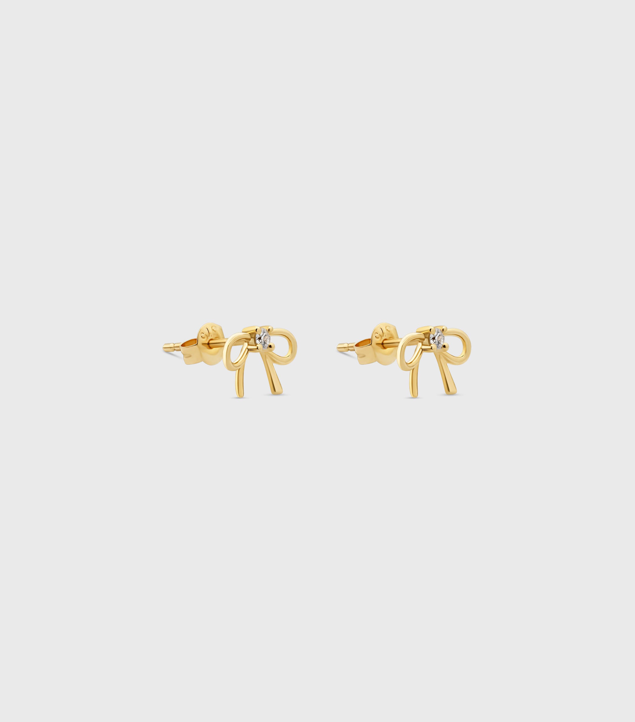 9K Bow Earrings with Lab Grown Diamonds