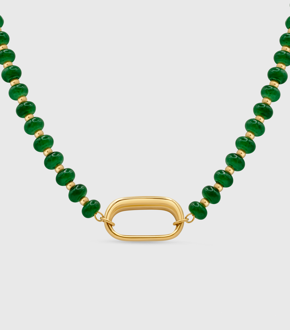 Green Beaded Charm Necklace