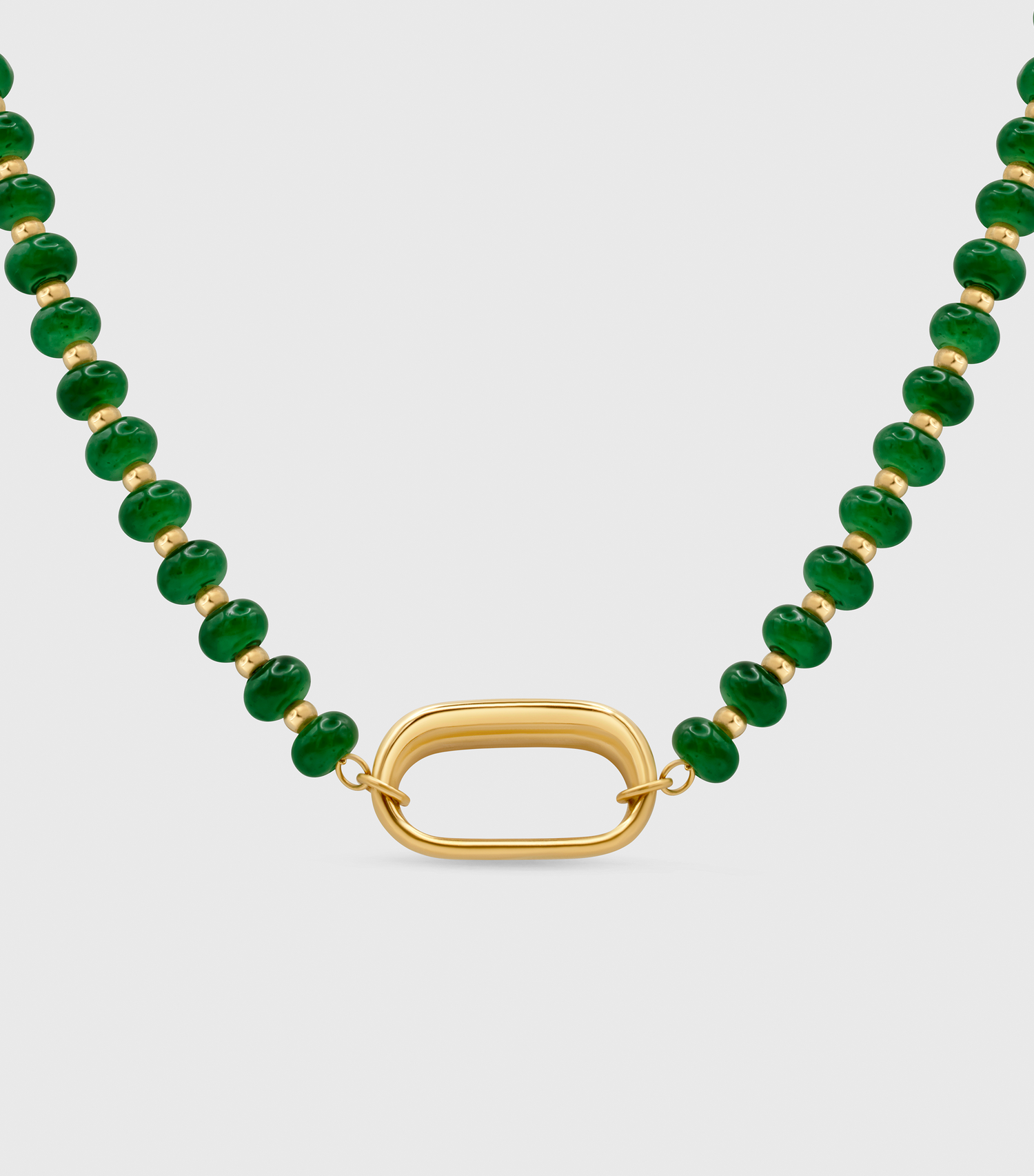 Green Beaded Charm Necklace