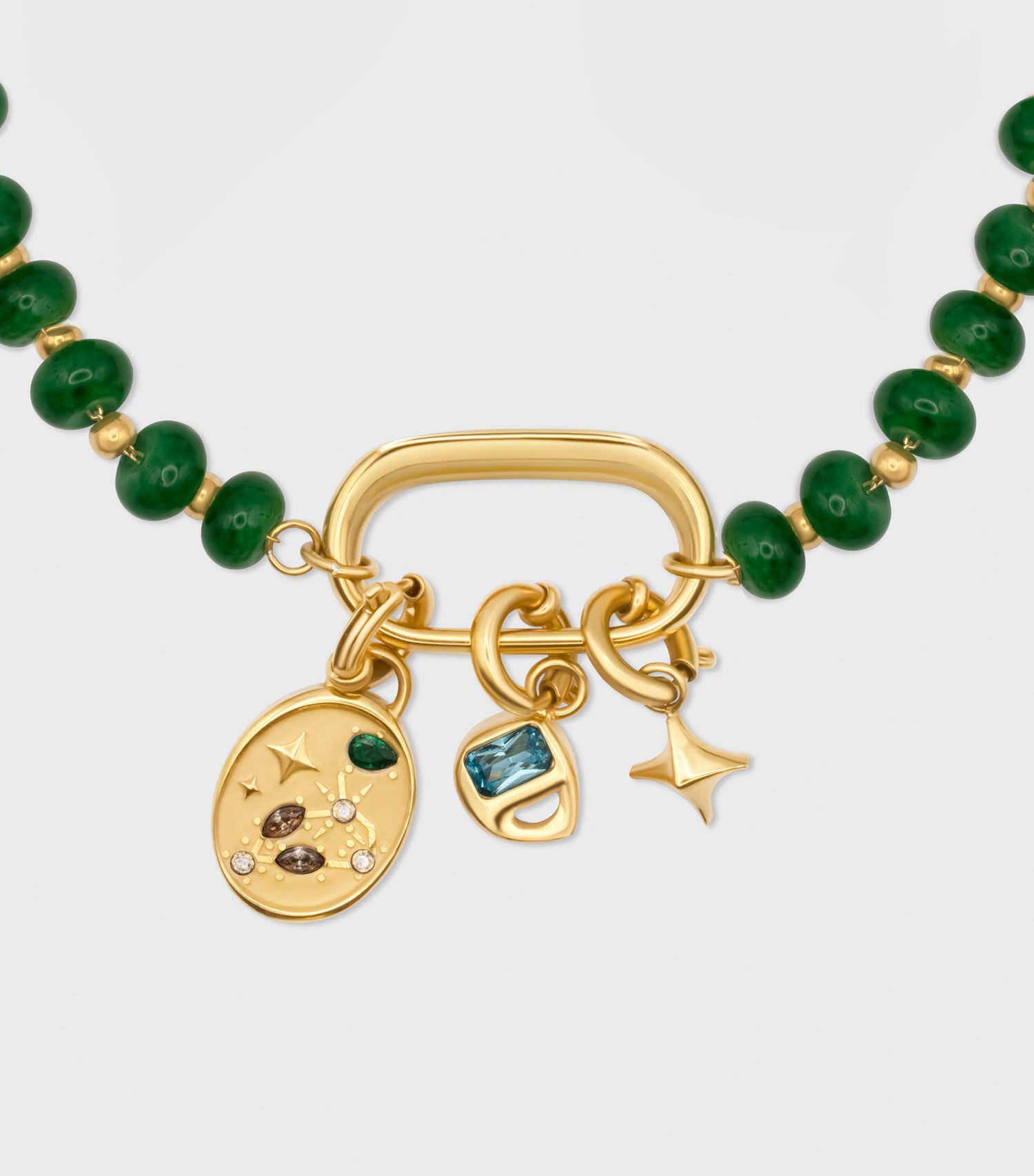 Green Beaded Charm Bracelet Gift Set