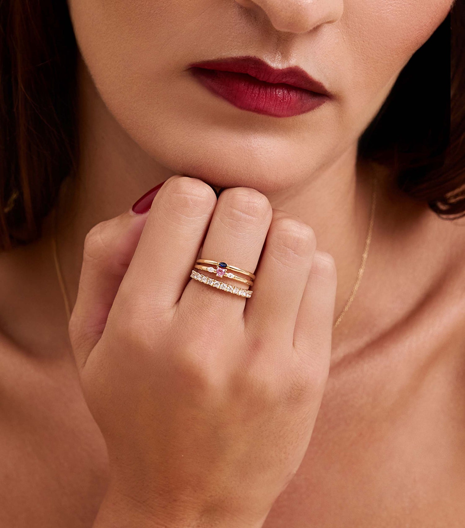 9K Gold Marquise-Cut Sapphire Ring