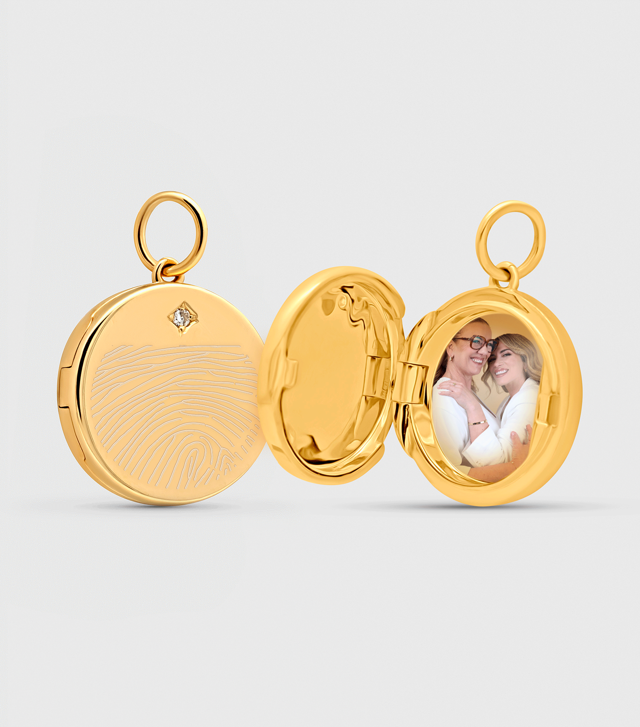 9K Solid Gold Celestial Locket with Lab Grown Diamond