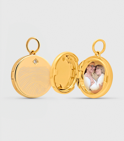 9K Solid Gold Celestial Locket with Lab Grown Diamond