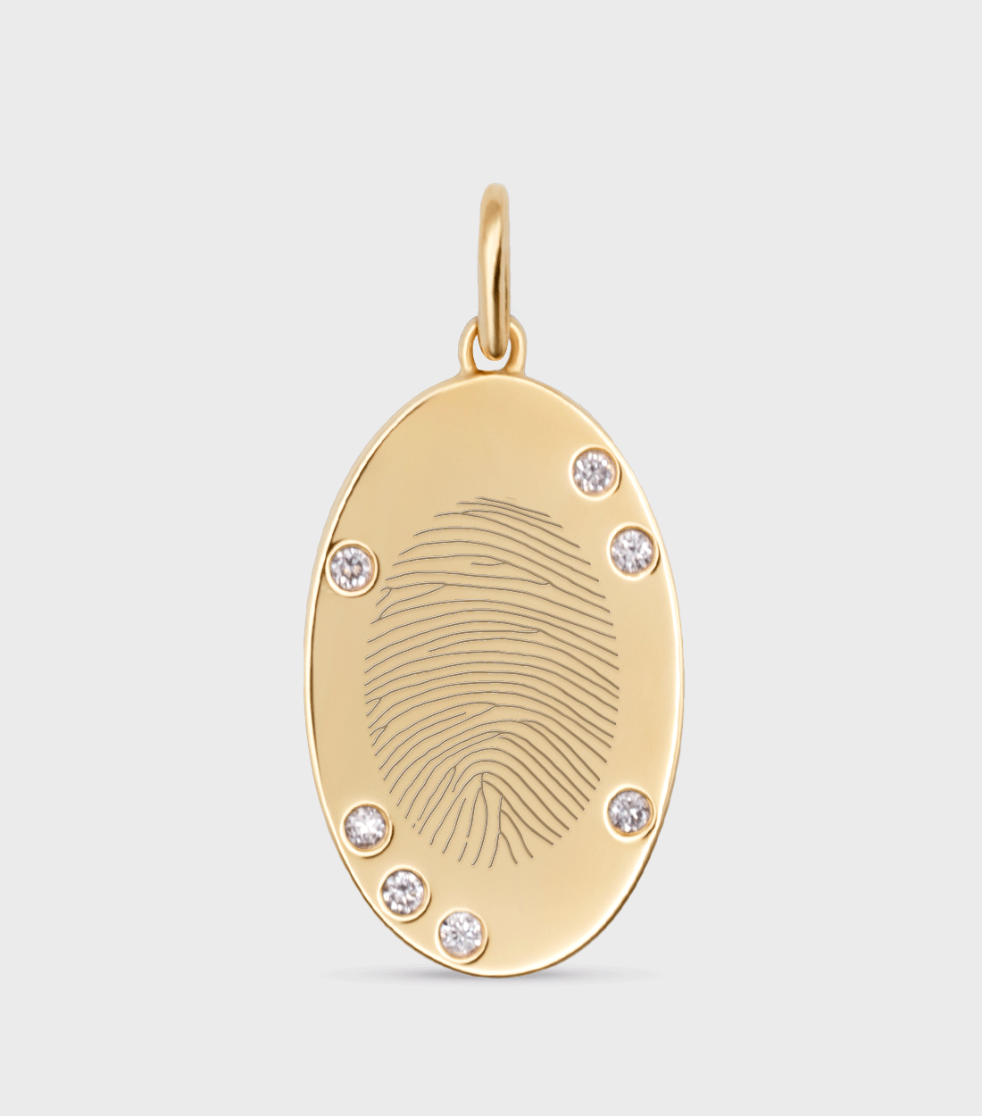9K Celestial with 7 Lab-Grown Diamond Pendant with Fingerprint
