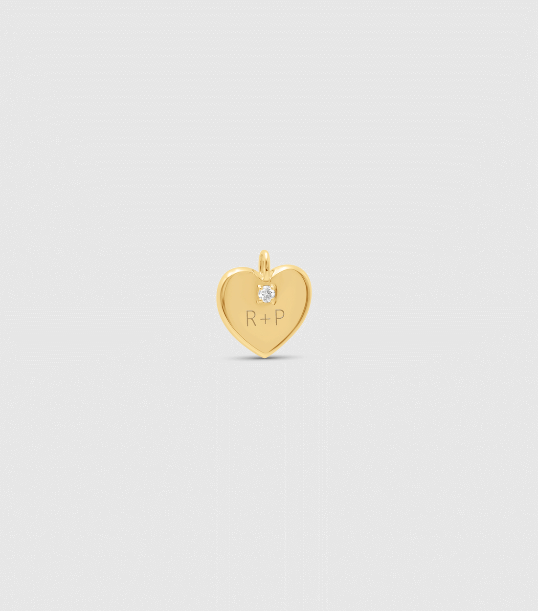 9K Solid Gold Heart Pendant featuring a Lab-Grown Diamond