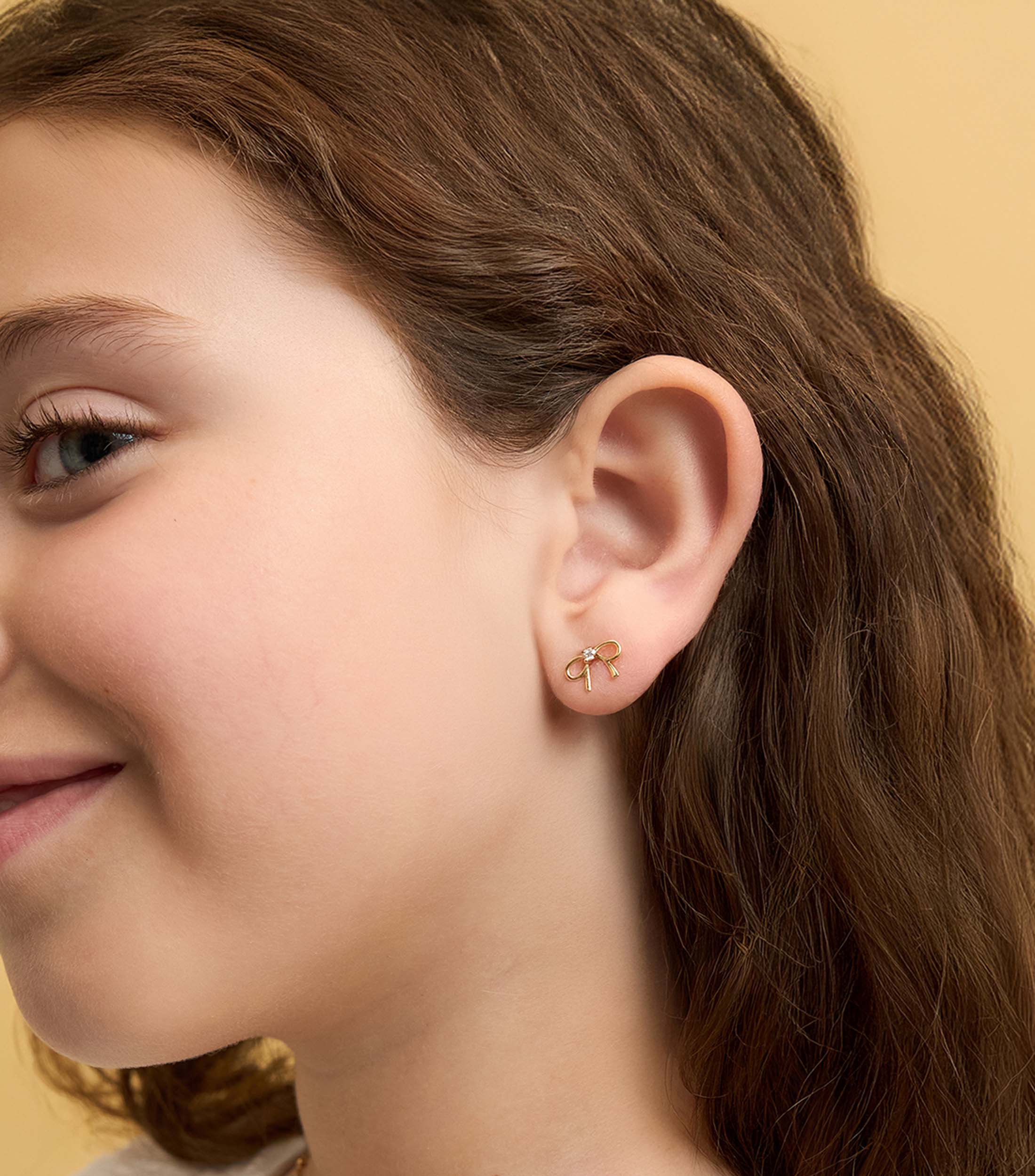 9K Bow Earrings with Lab Grown Diamonds