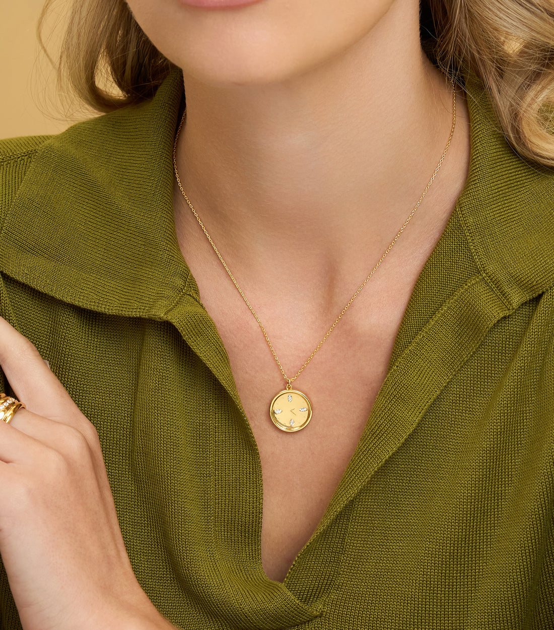 Vermeil Time Pendant Necklace