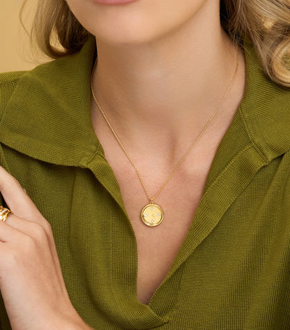 Vermeil Time Pendant Necklace
