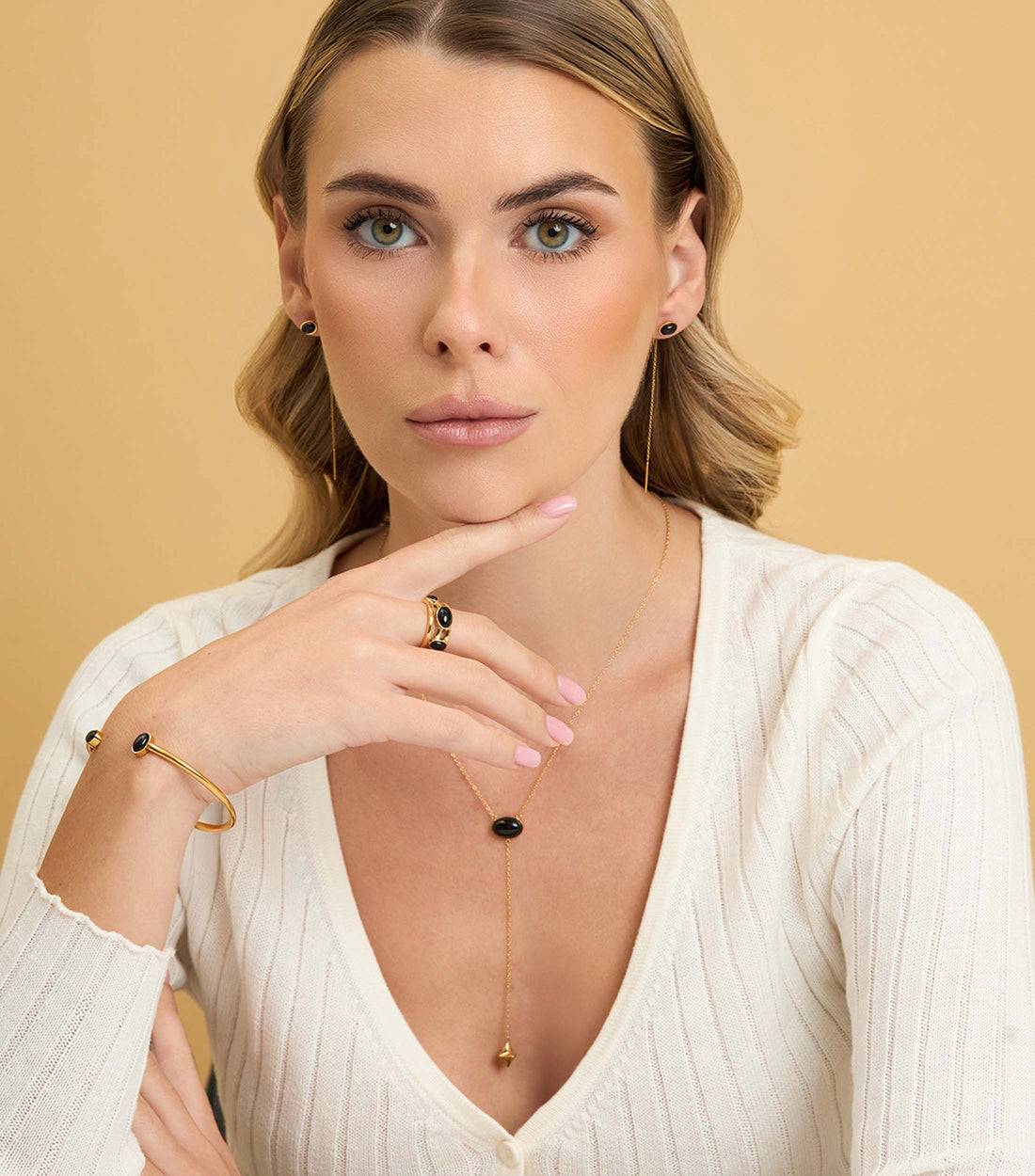 Onyx Star Drop Necklace