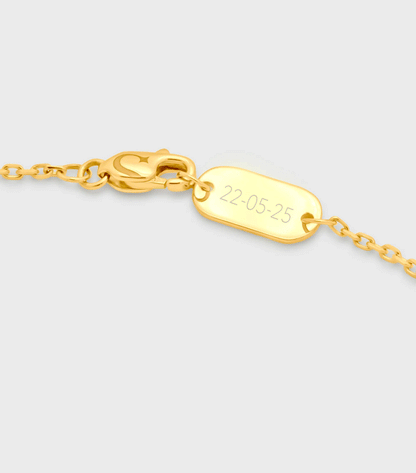 Baguette Diamond Cut Bracelet with Blessed Engravable Pendant