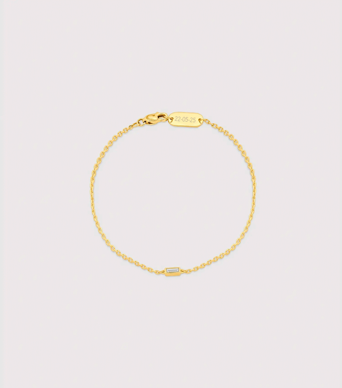 Baguette Diamond Cut Bracelet with Blessed Engravable Pendant