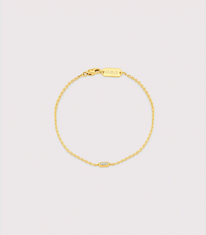 Baguette Diamond Cut Bracelet with Blessed Engravable Pendant