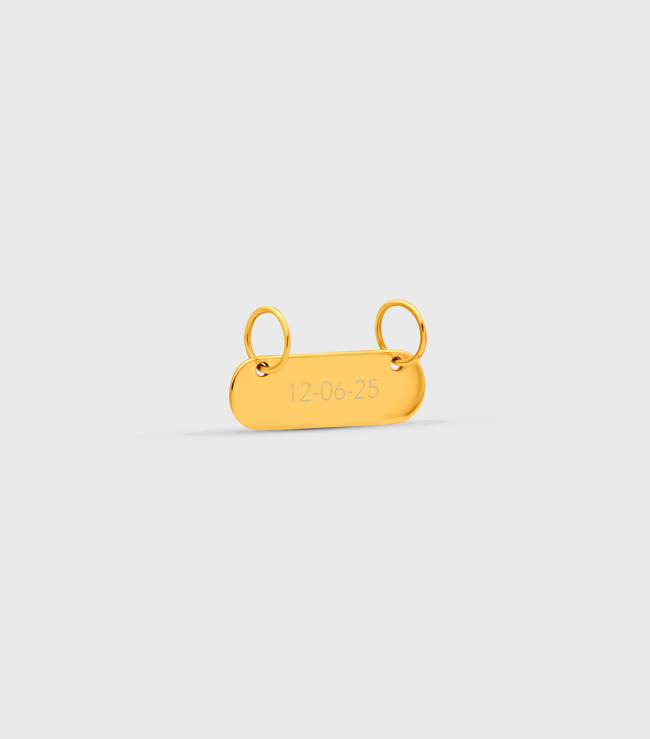 9K Solid Gold Blessed Engraving Bar Charm