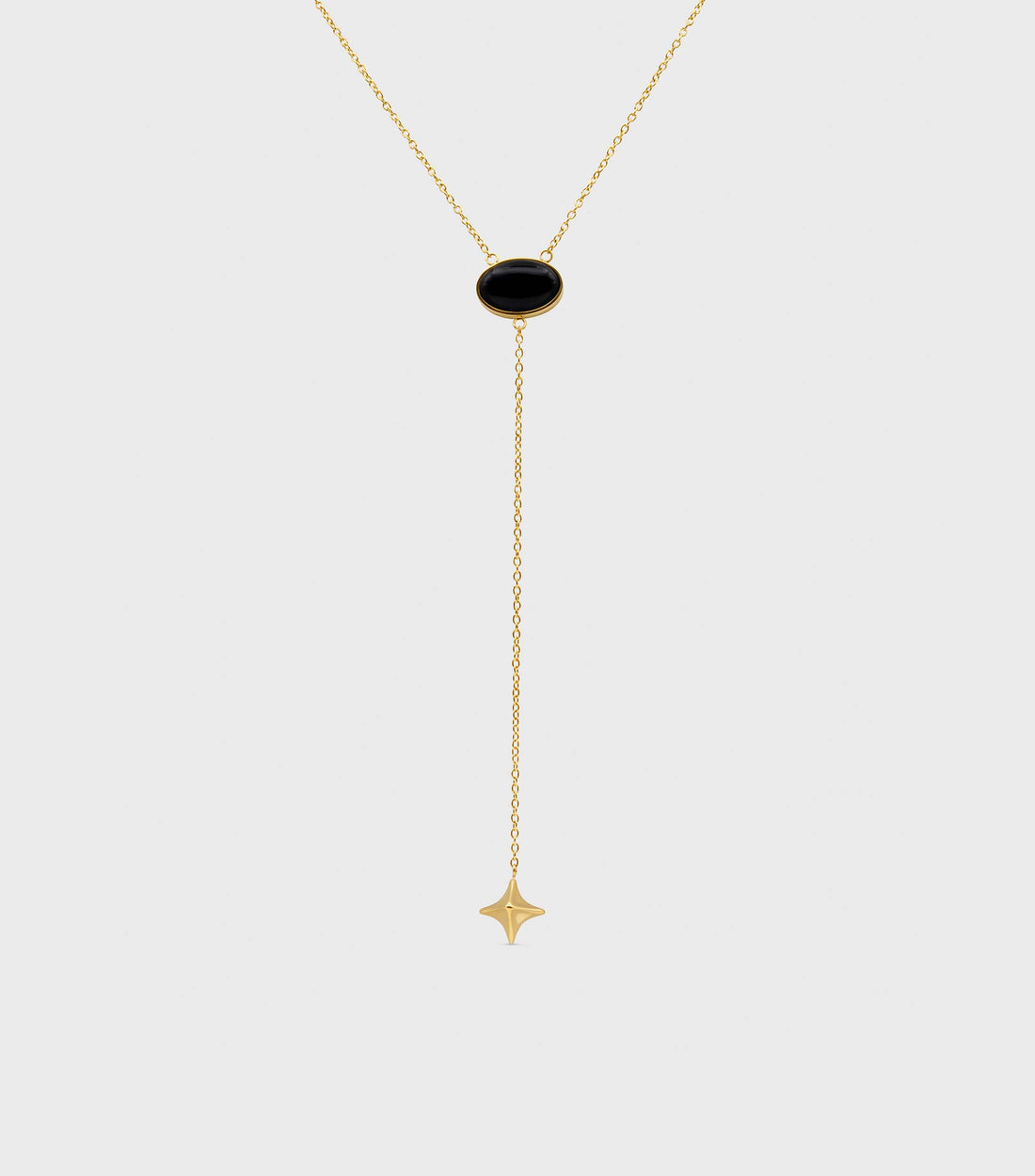 Onyx Star Drop Necklace
