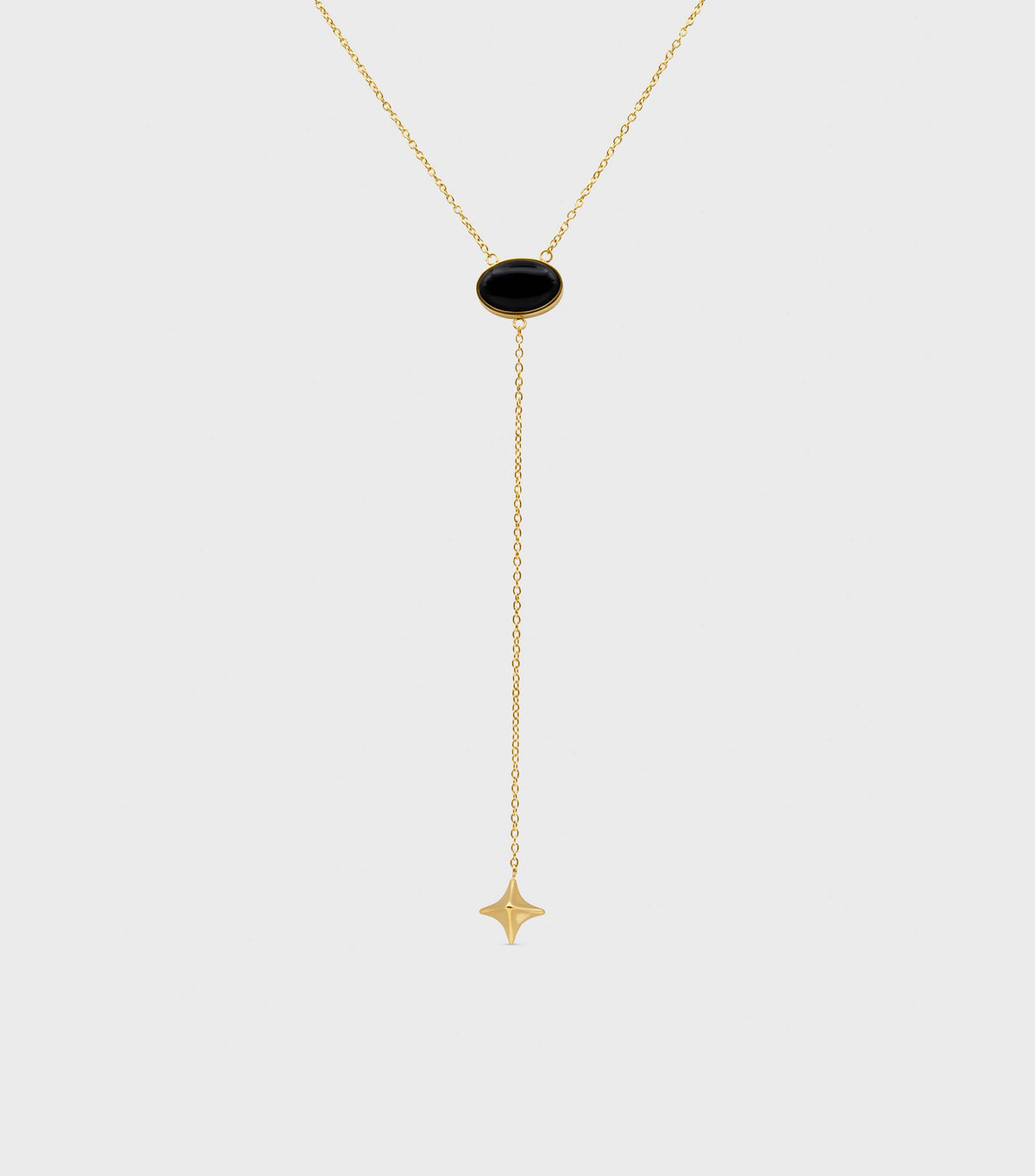 Onyx Star Drop Necklace