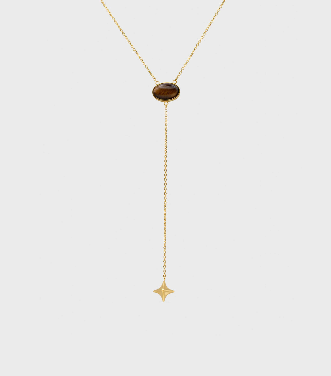 Tiger Eye Star Drop Necklace
