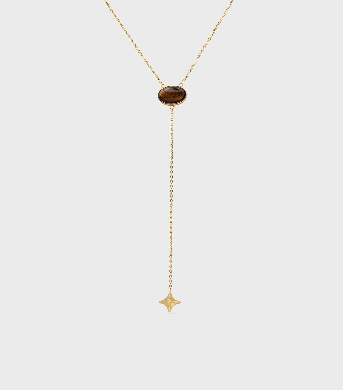 Tiger Eye Star Drop Necklace