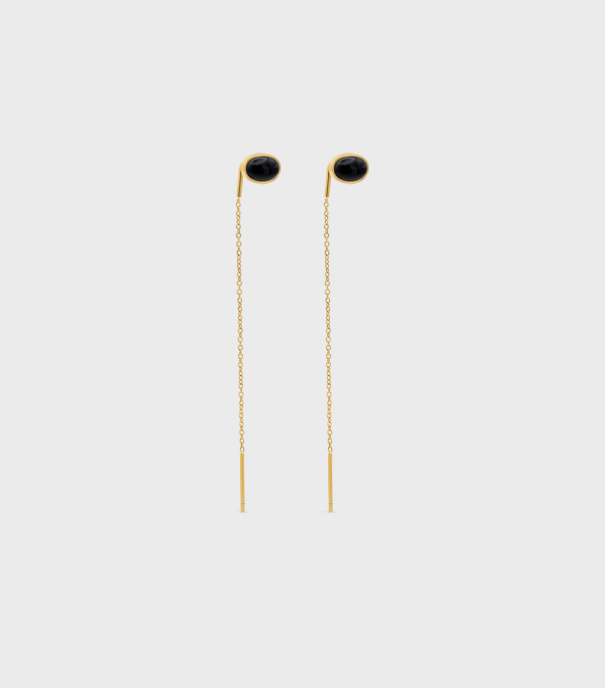 Onyx Thread Drop Earrings