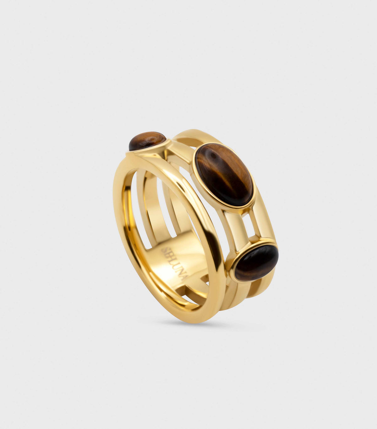 Tiger Eye Trio Ring