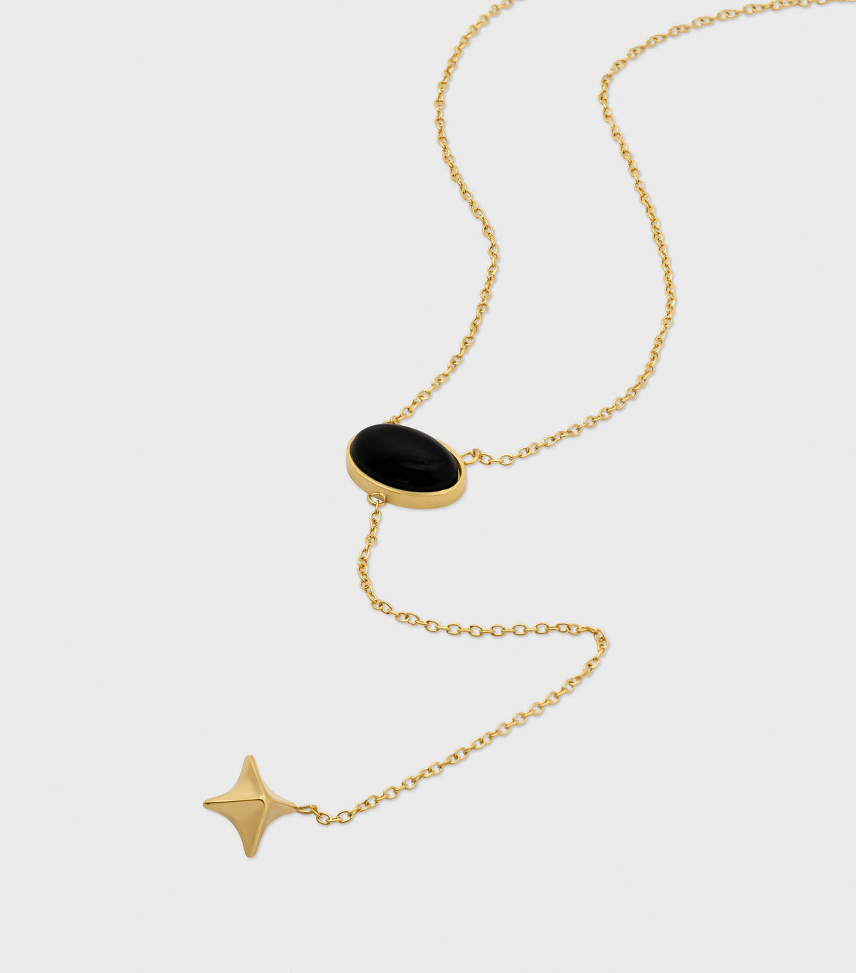 Onyx Star Drop Necklace
